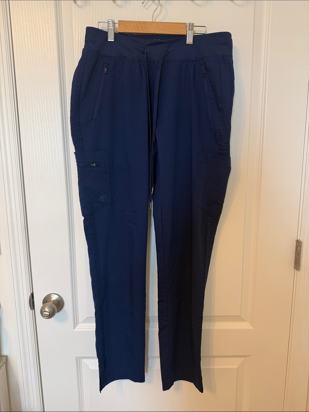 Navy Women's Cargo Pants with Drawstring Waist